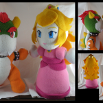 Bowser and Peach - Kissy plushies