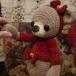 cute bear with red bow