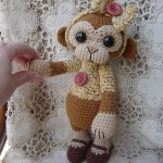 cute monkey with bow on head